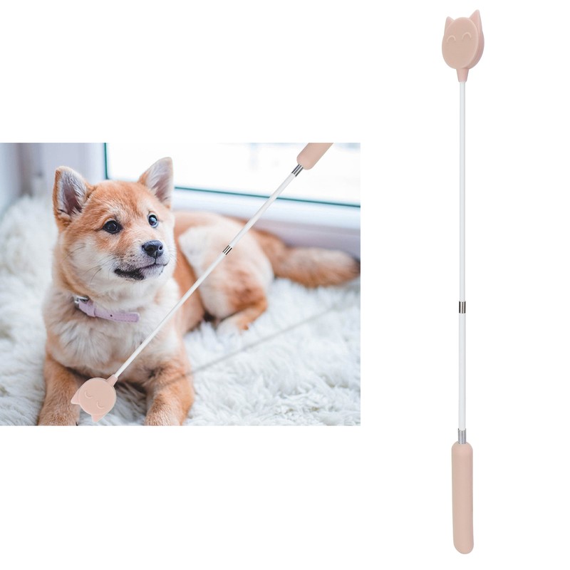 Dog Teaser Stick Extendable Interactive Silicone Handle Puppy Flirt Pole