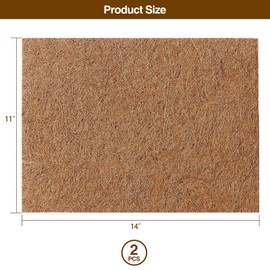 MAXPACE Natural Coconut Coir Liner Sheets - 14x11inch 2 Pcs Coco Fiber for Plant, Pots, Planter, Window Basket, Garden Decoration, and Pet Reptile Carpet or Mat
