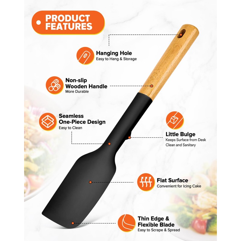 Silicone Spatula and Spoonula Set, Great For Stirring, Tough Mixing