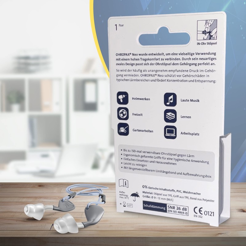 OHROPAX Neo - Ear Plugs in Innovative Plug Shape -