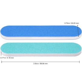25pcs - PANA Mini Double-Sided Emery Nail File for Manicure, Pedicure, Natural, and Acrylic Nails - Blue/Light Blue (Grit 100/100)