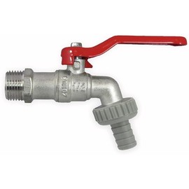 Unimet Puteus tap/ball drain valve, brass, 1.5 in, silver