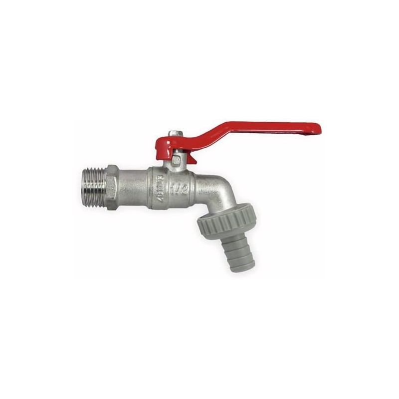 Unimet Puteus tap/ball drain valve, brass, 1.5 in, silver