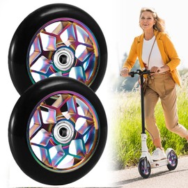 Stunt Scooter Wheels 110 mm: LEKEFETO 2 Pieces Stunt Scooter Wheels with ABEC-9 Bearings, Kick Scooter Wheels Thickened Durability PVC for All Scooters with 110 mm Wheels