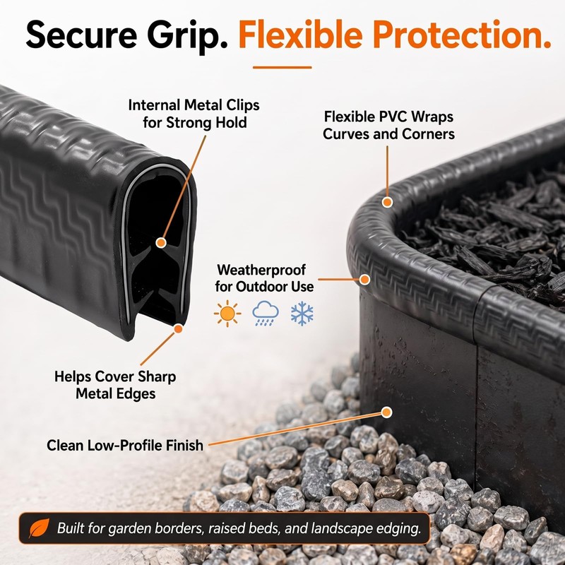Innconee 40ft Landscape Edging Guard Protective Safety Trim for Steel