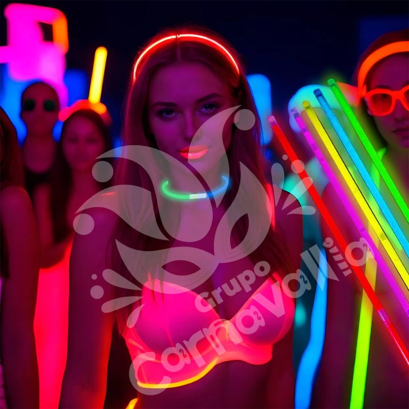 Grupo Carnavallia 100 Pulseras Neón Fosforescente Glow Stick Fiestas Eventos