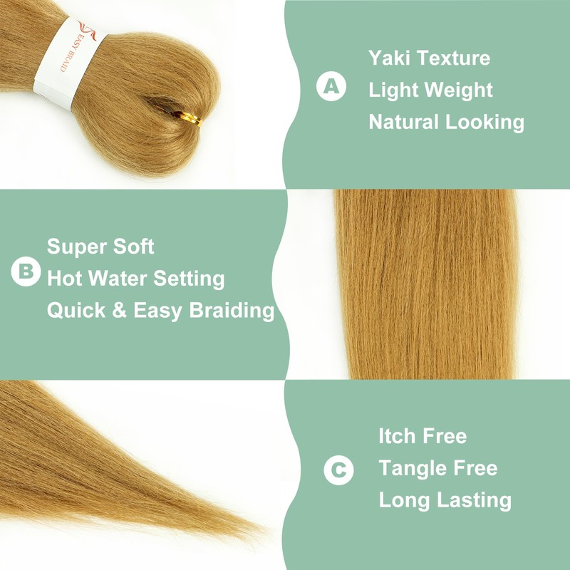 27 Honey Blonde Braiding Hair Pre stretched 12 Inch 3