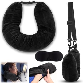 DONOONIS Neck Pillow, Fillable Neck Pillow, Aeroplane Neck Pillow, Neck Pillow for Filling, Clothing, Stuffable Travel Pillow, for Travel by Car or Plane