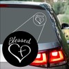 GS Blessed Cross and Heart Christian Vinyl Decal Sticker -
