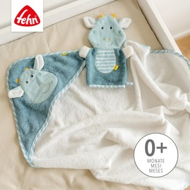 Fehn 397086 BabyLove Hooded Bath Towel – Cotton Bath Poncho with Cute Sheep for Babies and Toddlers from 0 Months – Dimensions: 80 x 80 cm Dragon 80x80 cm dragon