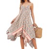 Chigant Women's Boho Summer Floral Print Dress Sleeveless Tropical Beach