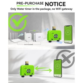 RAINPOINT WiFi Water Timer for Garden Hose, Brass Inlet 2 Zone WiFi Sprinkler Controller, Smart Hose Timer Valve, Automatic Drip Irrigation System/Rain Delay for Garden/Lawn/Yard (No Gateway)