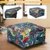 TOPHMDECOR Large Ottoman Cover Square Slipcovers Printed,Stretch Footrest Stool Cover