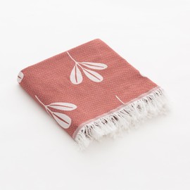 GAMUSI Fouta Pareo Beach Towel Light Floral 90 x 180 cm, Tile Colour