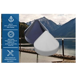 Cone Style Pylon Cap for Marine Dock (White, 9 inch)