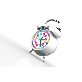 Qesnox Children Alarm Clock Time Teacher Bedroom Table Clock Office Clock Bedside Kids Table Alarm Clock Traditional Loud Alarm Twin Bell with Night Light Sweep Silent Non Ticking 17CM x 12CM