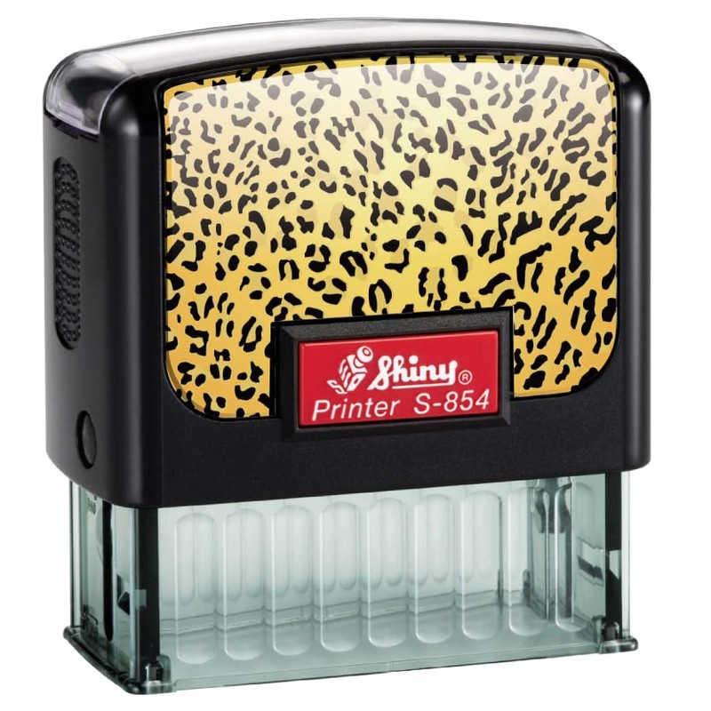 Shiny S-854 Self Inking Notary Stamp New Jersey (Cheetah Faceplate)