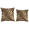 Golden Brown Zebra Pattern / Safari Print Shining Imitation Throw