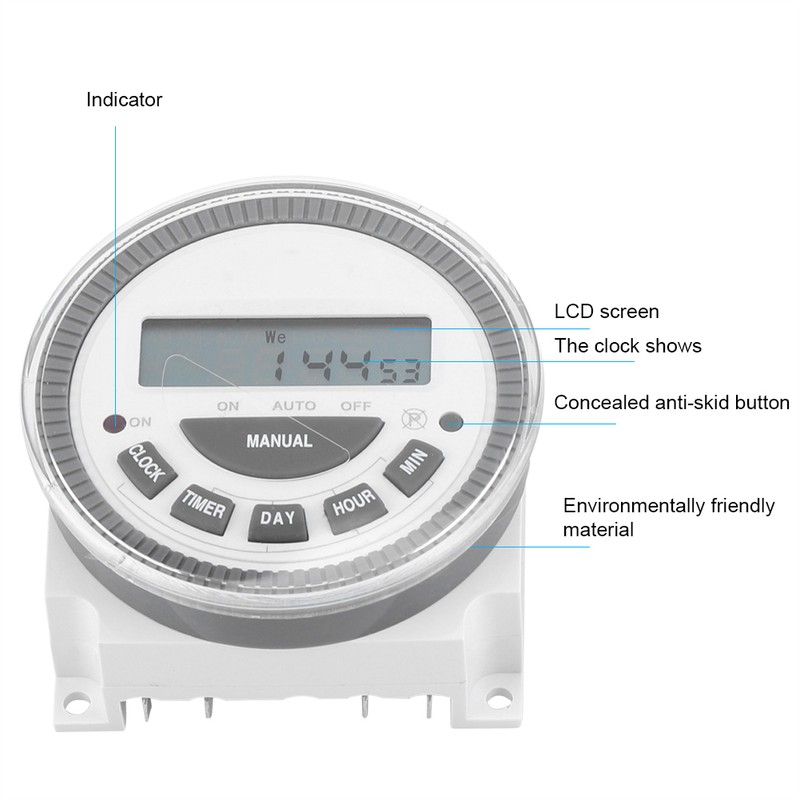 16A 7 Days Weekly Programmable Digital Timer Time Relay Switch