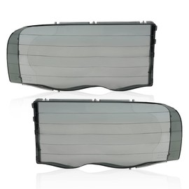 CHEDA Headlight Cover Compatible with 2002 2003 2004 2005 Dodge Ram 1500 2500 3500 Chrome Housing Amber Corner Headlight Lamps Cover