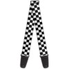 Guitar Strap Checker Black White 2 Inches Wide