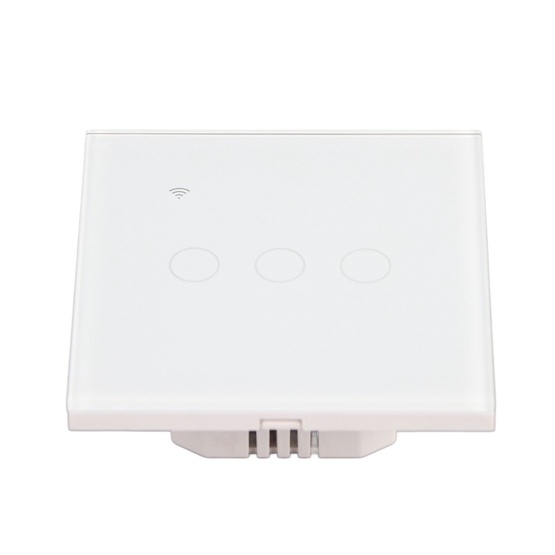 White 3 Gang WiFi Smart Switch APP Remote Control Touch