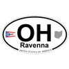 US Decal, Inc. Ravenna, Ohio Oval Sticker with State Flag