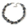 Avalaya Exquisite Faux Pearl & Shell Composite Silver Tone Link
