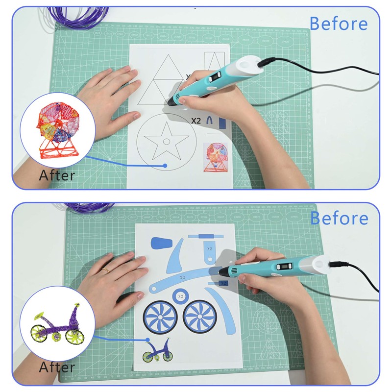 3D Pen Stencils, 20 Sheets 40 Patterns 3D Drawing Paper