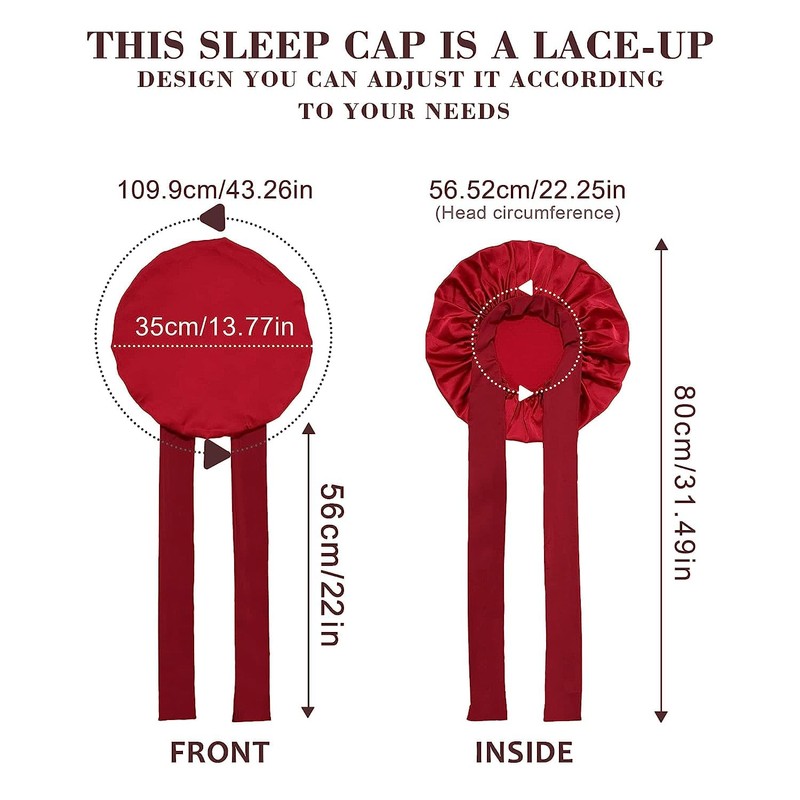 GUGUGO Silk Bonnet for Sleeping, Silk Bonnet, Adjustable Silk Cap,