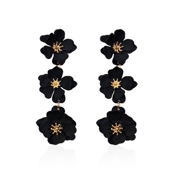 GUOXIAOMEI White Bohemian Daisy Flower Matte Floral Petal Drop Dangle