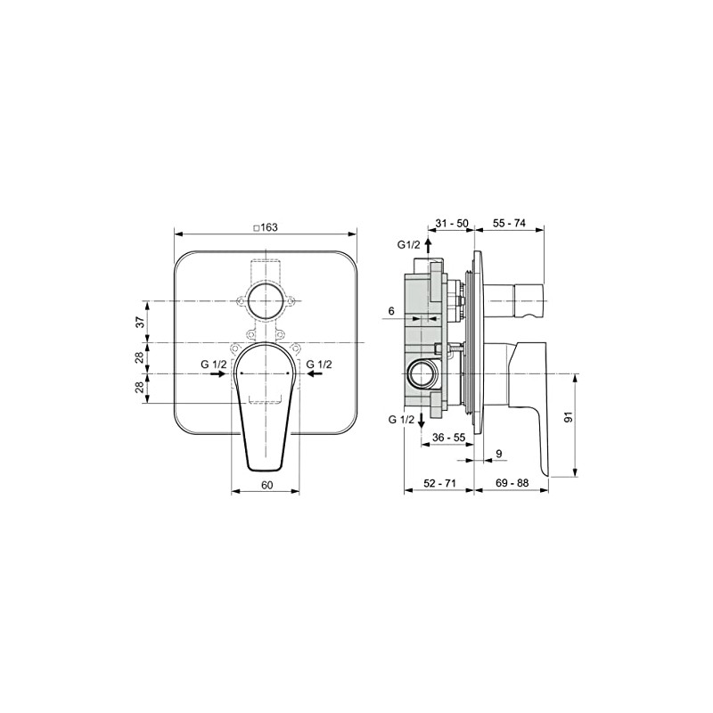 Ideal Standard - Cerafine D, Miscelatore monocomando per vasca o