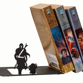 Renovatio - Sujetalibros de metal negro, bonito, único, decoración geek para el hogar, la oficina y la habitación de los niños, sujetalibros minimalistas resistentes y antideslizantes para estantes,