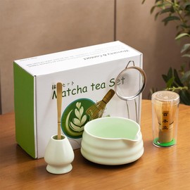 Matcha Set - Match Bowl with Spout and Whisk, 15 OZ, Matcha Scoop | Matcha Whisk Stand (Chasen Holder) - 5pc Perfect Matcha Kit for Matcha Tea Ceremony