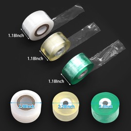 HAINANSTRY Grafting Tape 3PCS, Stretchable Garden Grafting Tape for Fruit Trees, Tree Plant Tape, Plants Repair Tapes for Floral Fruit Tree, Budding Tape(Green & White & Yellow)