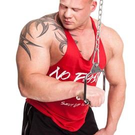 C.P. Sports one-hand handle / parallel handle / tricep handle / biceps triceps rod / lat pull rod / + 1 carabiner hook for bodybuilding crossfit strength training fitness training gym sports