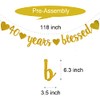 WEIANDBO 40 Years Blessed Gold Glitter Banner,Pre-Strung,40th Birthday/Wedding Anniversary Party