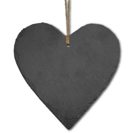 FeinKnick Stylish Slate Heart for Labelling - Decorative Heart Made of Slate with Cord for Hanging - Heart for Hanging Decoration 16 cm - Deco Good as a Gift