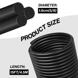 15FT Backer Rod 5/8 Inch Diameter Rubber Caulk Concrete Expansion Joint Filler Black Rubber Caulk Saver Weather Stripping for Gaps and Joints Filling(5/8 Inch x 15FT)