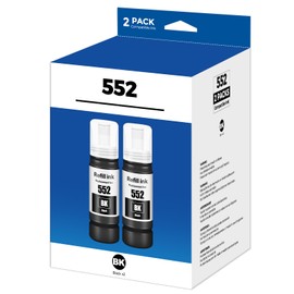 Trokliey 552 Black Ink ET-8550 ET 8550 552 Photo Black Ink 552 Ink Refill Bottles Compatible for Photo ET-8550 ET-8500 8550 8500 Black Ink Bottles 4 Pack