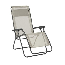 Lafuma R-Clip Zero Gravity Patio Recliner (Seigle Grey Batyline Canvas) Outdoor Folding Lounge Chair