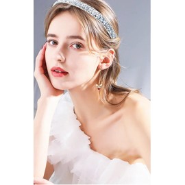 Sparkly Rhinestone Headbands for Women Silver Headband Crystal Glitter Diamond Hairband for Wedding Birthday Disco Princess Costume Party Hair Accessories for Women Girls