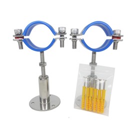 Stainless Steel Wall Bracket, Ceiling Bracket, Pipe Brackets, Adjustable Pipe Bracket, Pipe Clamps for Outer Diameter from 48mm to 51mm, Pipe Set of 2