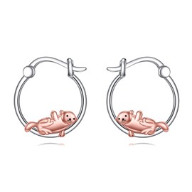 Otter 925 Sterling Silver Small Hoop Earrings Earring Jewelry for Women