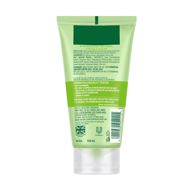 Simple Kind to Skin Refreshing Facial Wash Gel ,150 ml