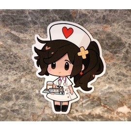Nurse Sticker Decal for Water Bottle, Chibi, Kawaii, Oncology, RN, LPN, NP
