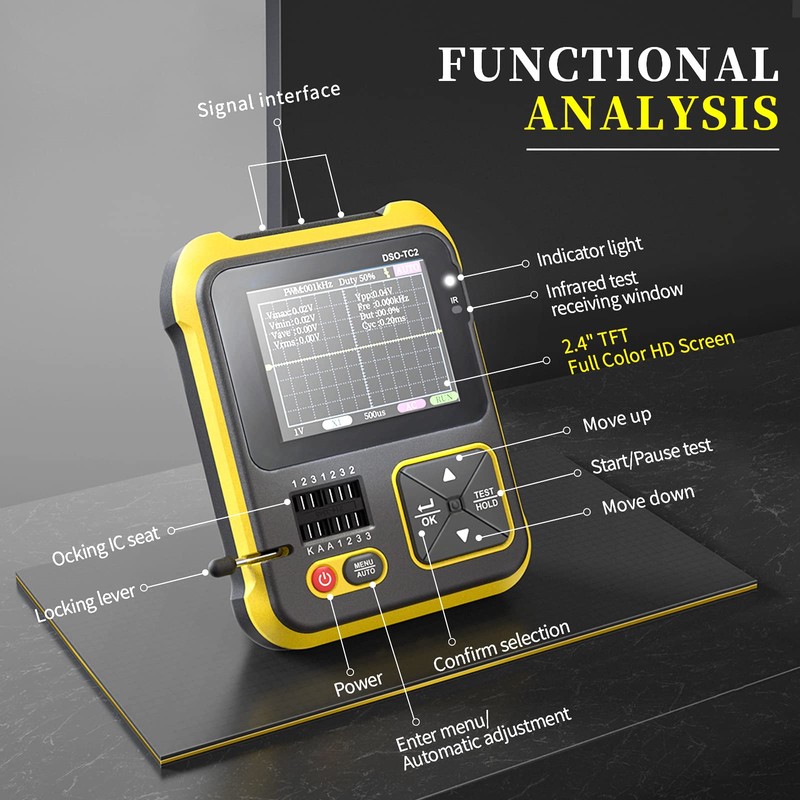 Mivofun DSO-TC2 2 in 1 Handheld Digital Oscilloscope LCR Transistor