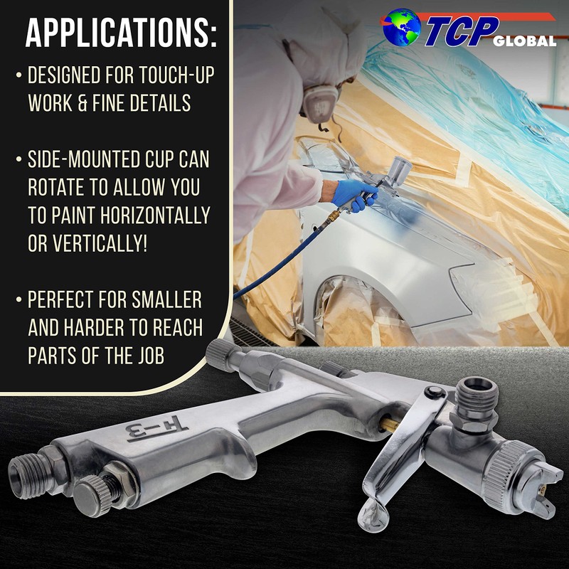 TCP Global Mini Gravity Feed Spray Gun with .8mm, .5mm