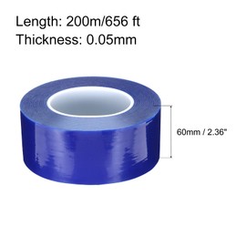 MECCANIXITY Removable Protective Film Tape, 2 2/5 Inch x 656 Ft Surface Protective Scratch Film Tape Roll for Furniture, Electrical Appliances, Blue