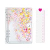 Chris.W A5 6-Ring Binder Planner Cover PVC Notebook Cover Glitter Loose Leaf Binder Round Ring Protector with Snap Button Closure(Refills Paper Not Included)